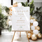 White and Gold Engagement Party Welcome Sign