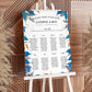 Blue, Grey and Gold Leaves Wedding Seating Plan