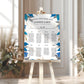 Blue, Grey and Gold Leaves Wedding Seating Plan
