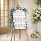 Blue, Grey and Gold Leaves Wedding Seating Plan