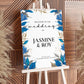 Blue, Grey and Gold Leaves Wedding Welcome Sign