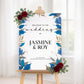 Blue Leaves Wedding Welcome Sign