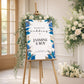 Blue Leaves Wedding Welcome Sign