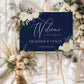 Navy Wedding Welcome Sign