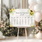 Sunflower Wedding Seating Plan Sign