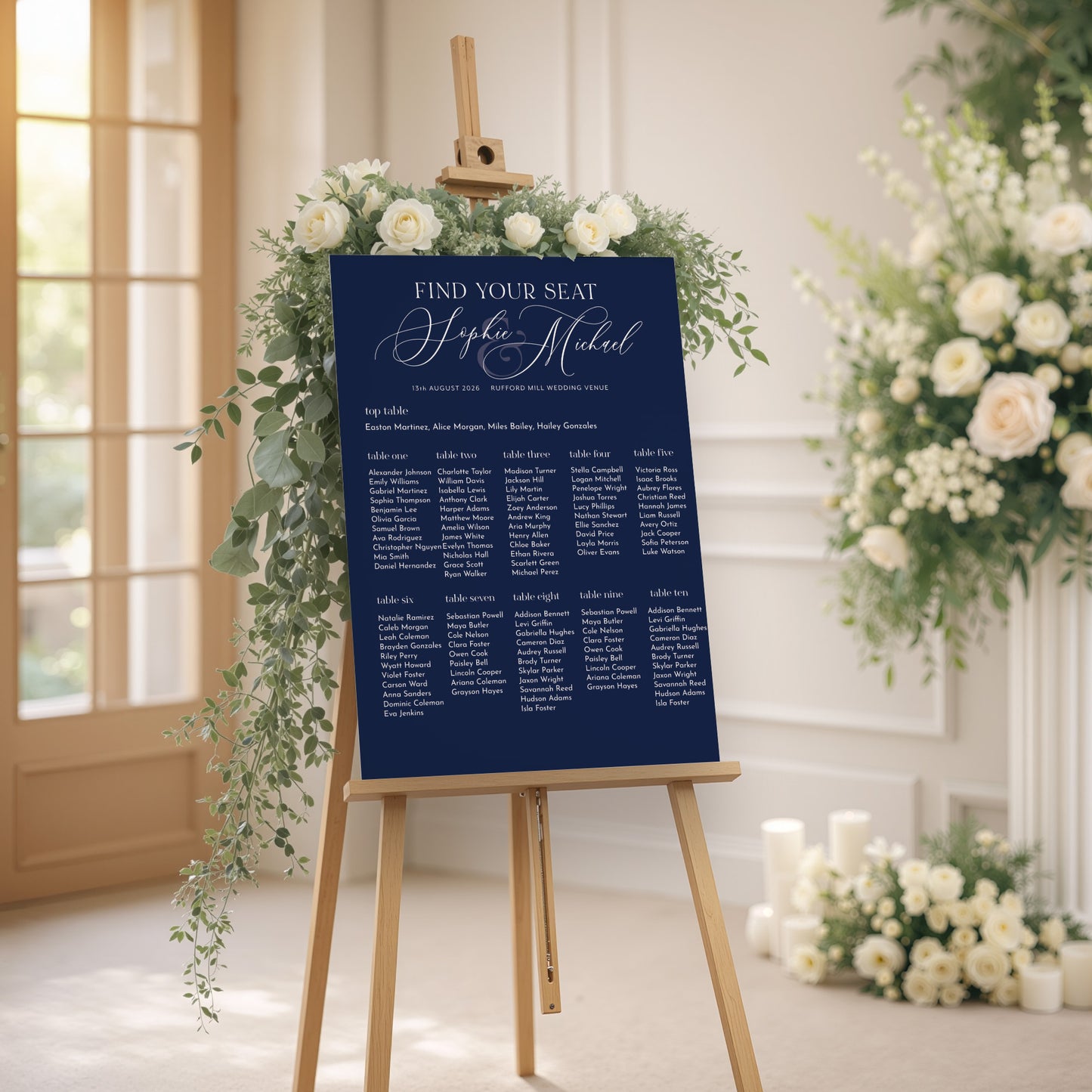 Navy Wedding Table Plan