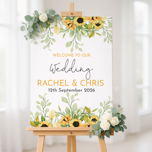 Sunflower Wedding Welcome Sign