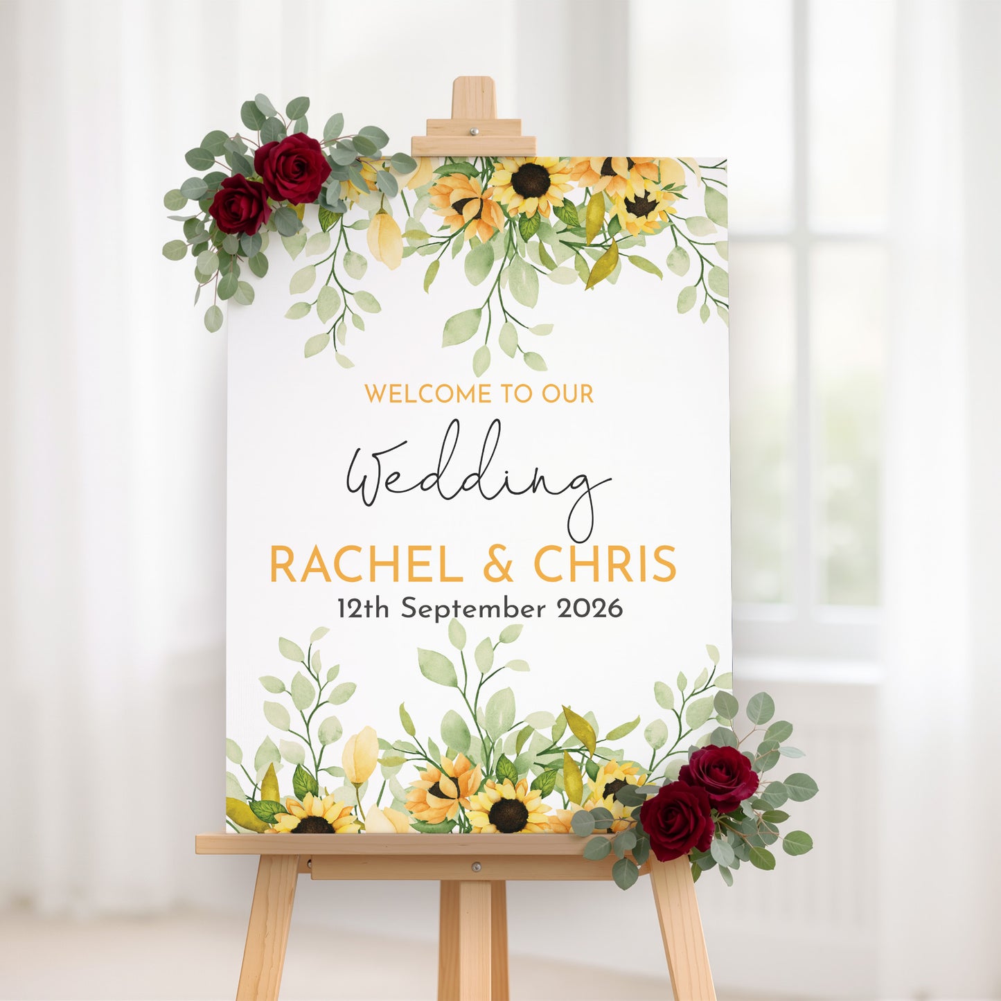 Sunflower Wedding Welcome Sign