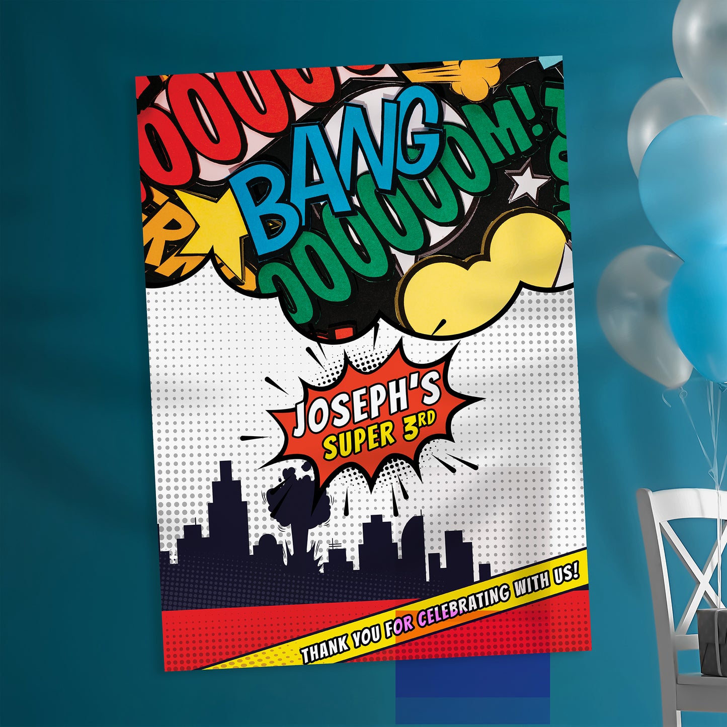 Personalised Superhero Birthday Sign