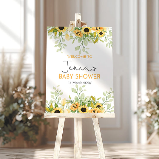 Sunflower Baby Shower Sign