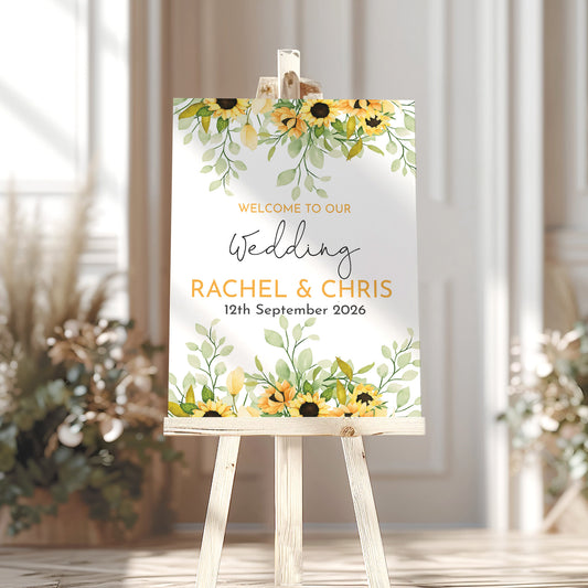 Sunflower Wedding Welcome Sign