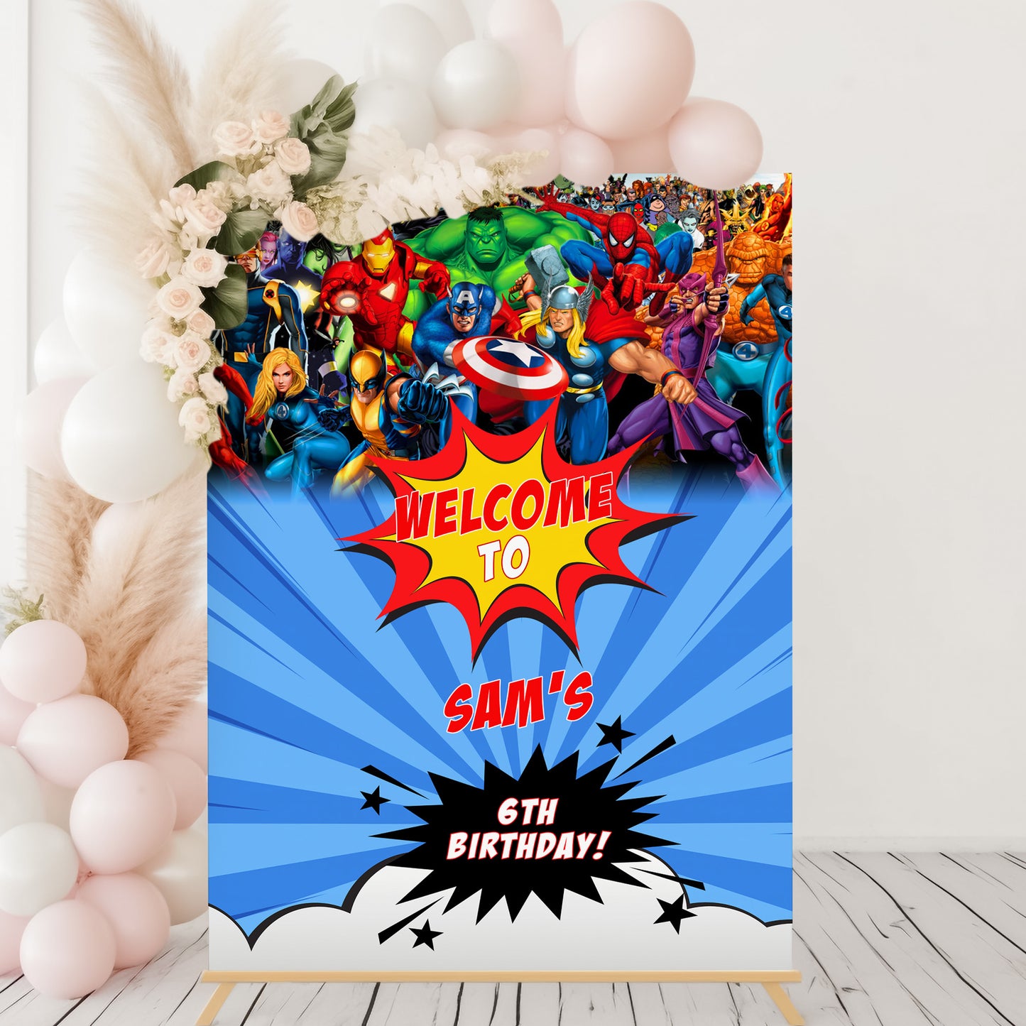 Superhero Birthday Party Sign