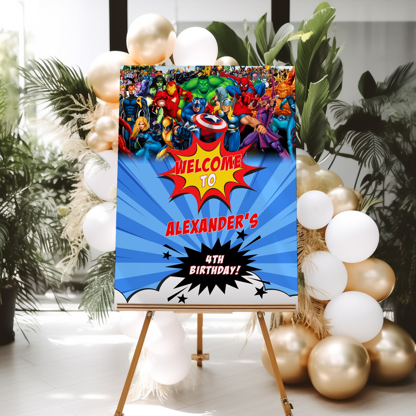 Superhero Birthday Party Sign