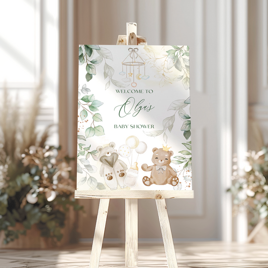 Teddy Bear Baby Shower Sign