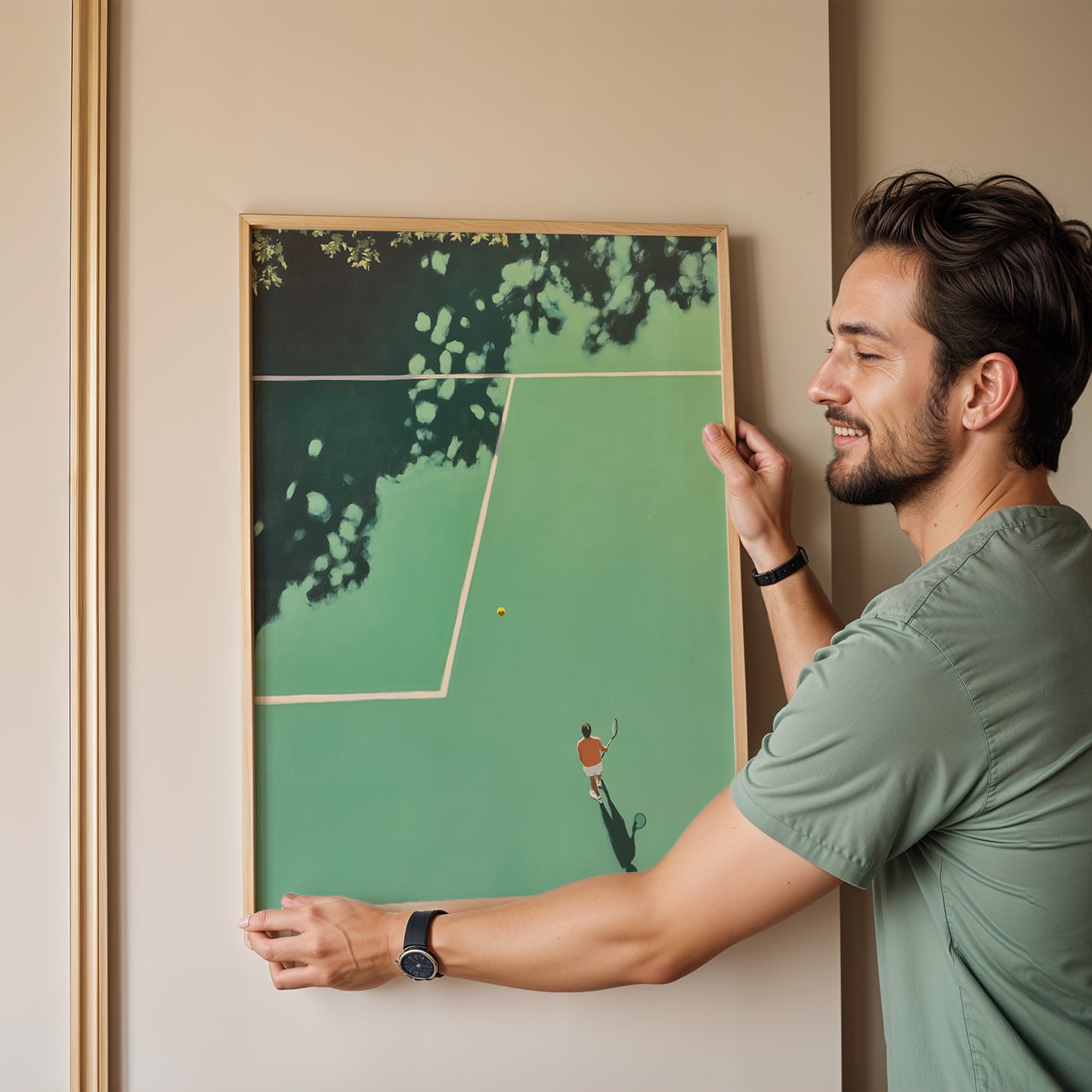 Minimalist Tennis Court Poster