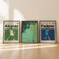 Set Of Three Tennis Posters – 2 Players + Court