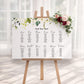 White Rose Wedding Seating Plan Sign