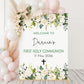 White Rose First Holy Communion Welcome Sign