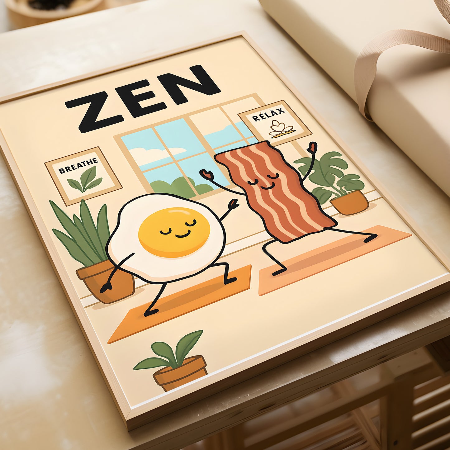 “Zen Breakfast” – Funny Yoga Poster