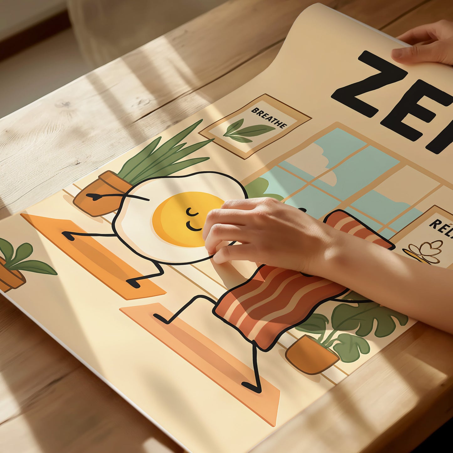 “Zen Breakfast” – Funny Yoga Poster