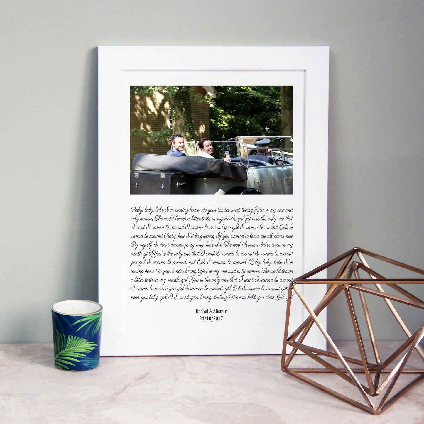 Song Lyrics Photo Print, Wedding Song Lyrics Gift, Wedding Anniversary Gift, Song Lyrics Print, Wedding Photo Frame, Photo Anniversary Gift