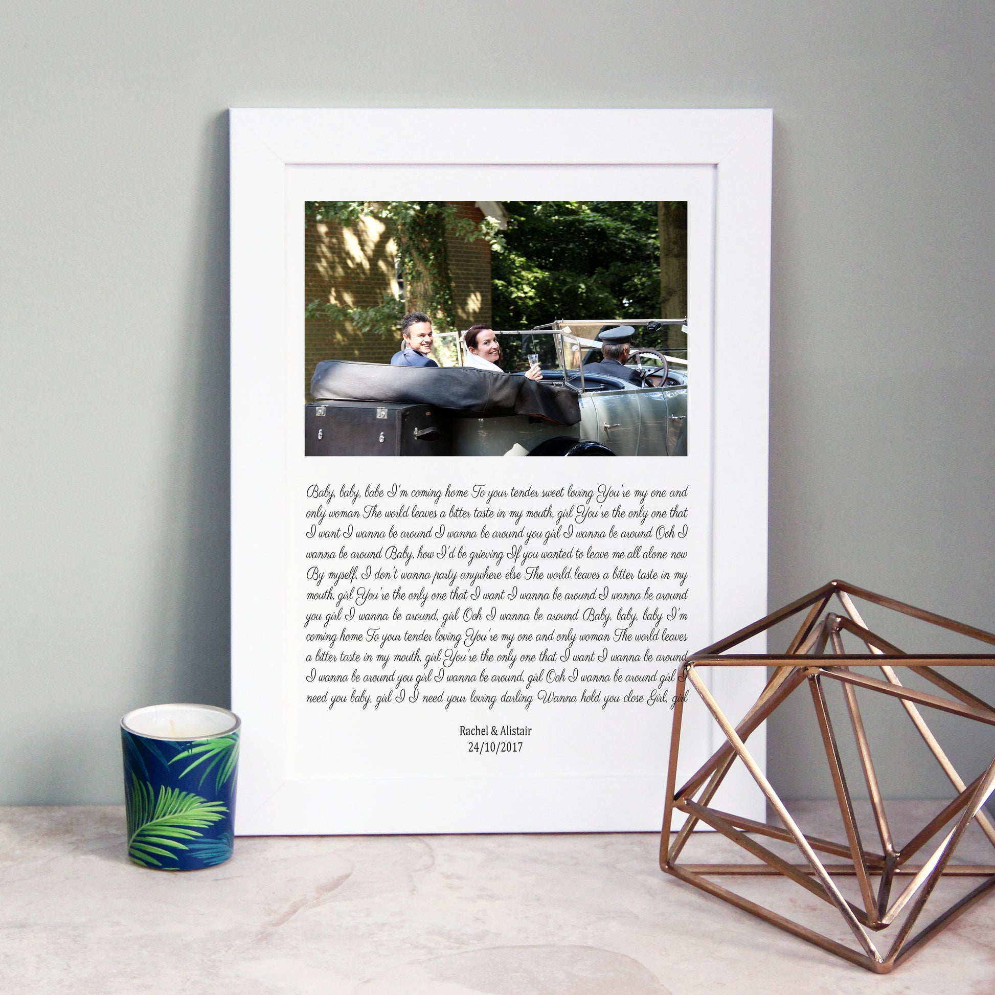 Song Lyrics Photo Print, Wedding Song Lyrics Gift, Wedding Anniversary Gift, Song Lyrics Print, Wedding Photo Frame, Photo Anniversary Gift