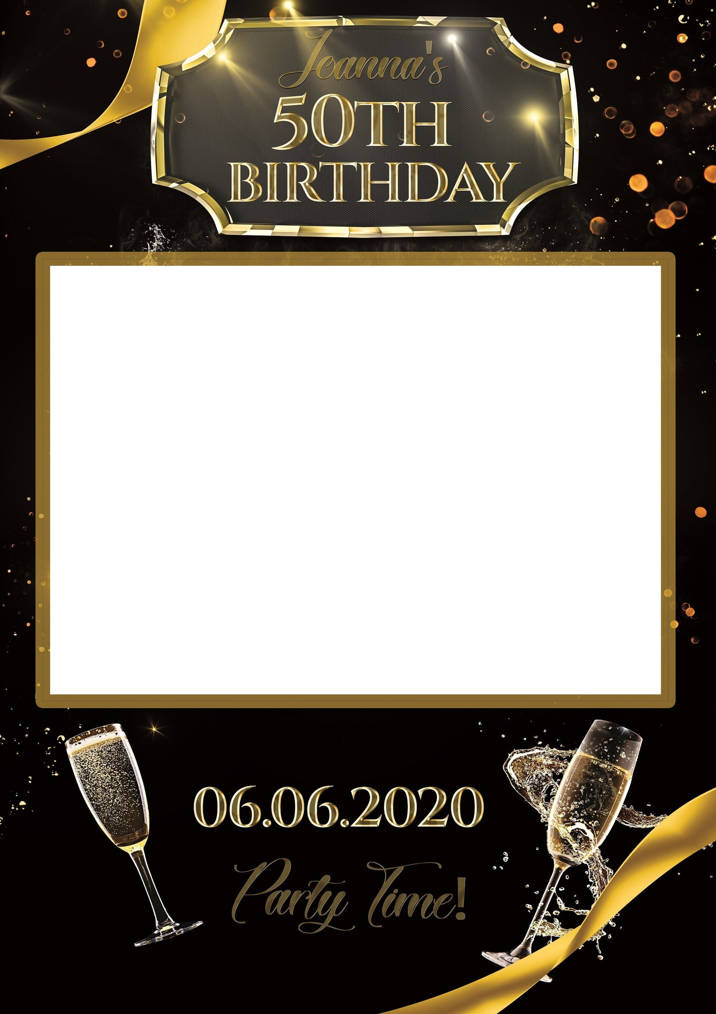 50th Photo Booth Frame, Printed or Digital Selfie Frame, Birthday Selfie Frame, Instagram Frame, 50th Birthday Decorations, 40th Birthday