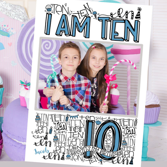 10th Birthday Photobooth Frame, 10th Birthday Decorations, 10th Birthday Banner, 10th Party Accessories, 10th Birthday Boys, Boys Party