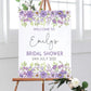 Bridal Shower Welcome Sign, Floral Welcome Sign, Digital, Printed, Bridal Shower Decorations, Purple Bridal Shower Sign, Hen Party Sign