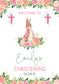 Flopsy Rabbit Christening Welcome Sign, Baptism Celebration Sign, Pink Rabbit Girls Christening Sign, Pink Christening Sign