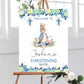 Welcome Christening Sign, Kids Baptism Party Sign, Blue Rabbit Boy Christening Sign, Bunny Rabbit Theme Baptism Sign