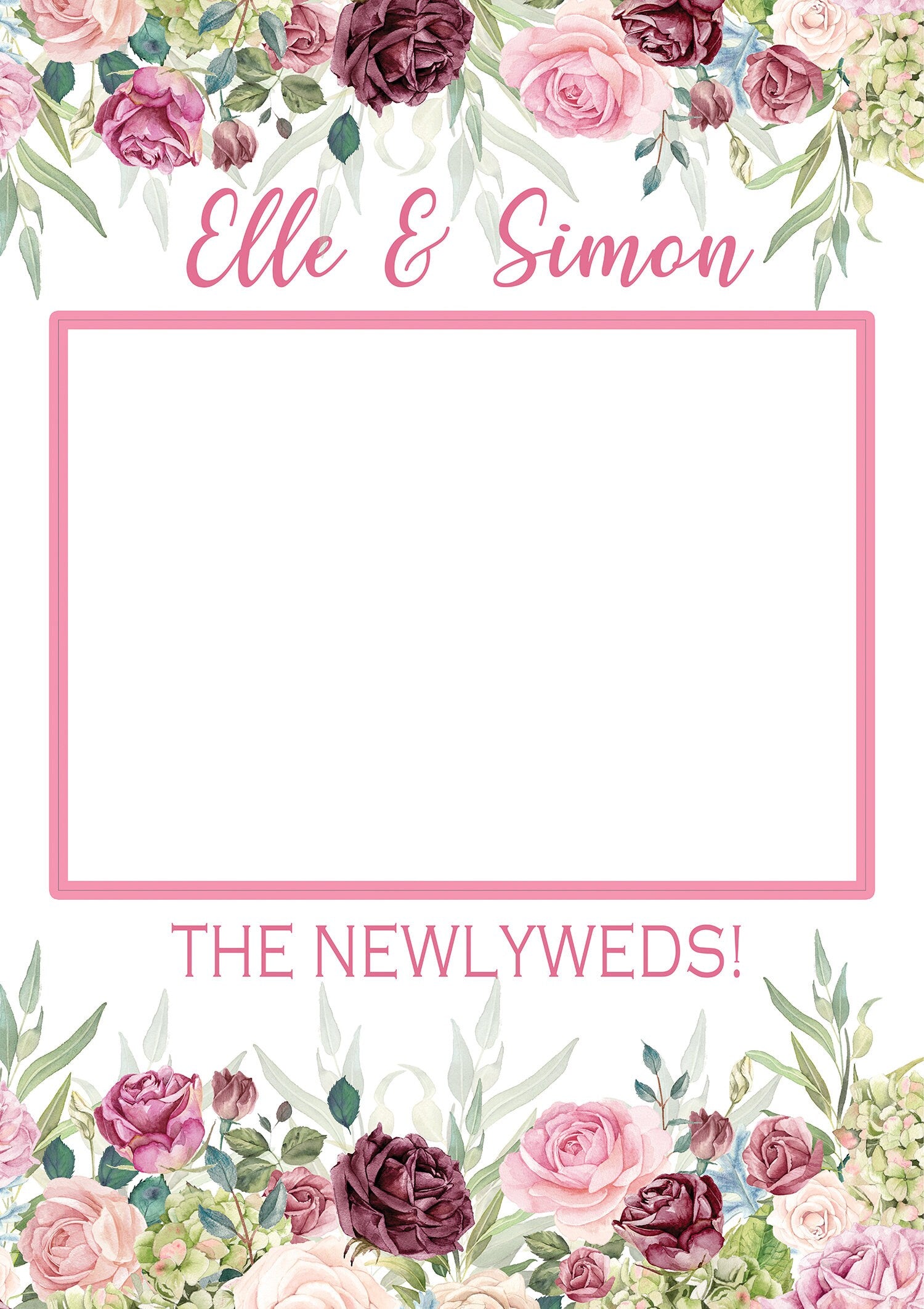 BLUSH ROSE Wedding Selfie Frame, Photo Prop, Wedding Photo Prop, Photobooth Frame, Wedding Decorations, Blush Wedding Ideas