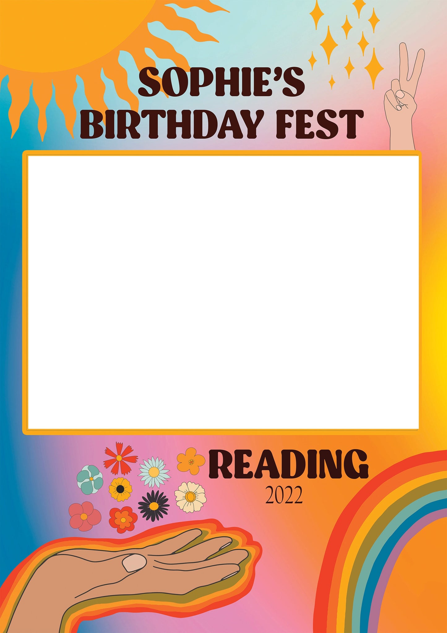 Festival Birthday Selfie Frame, Summer Festival, Music Festival Photobooth Frame, 30th, 21st Birthday Party Decorations, Birthday Festival