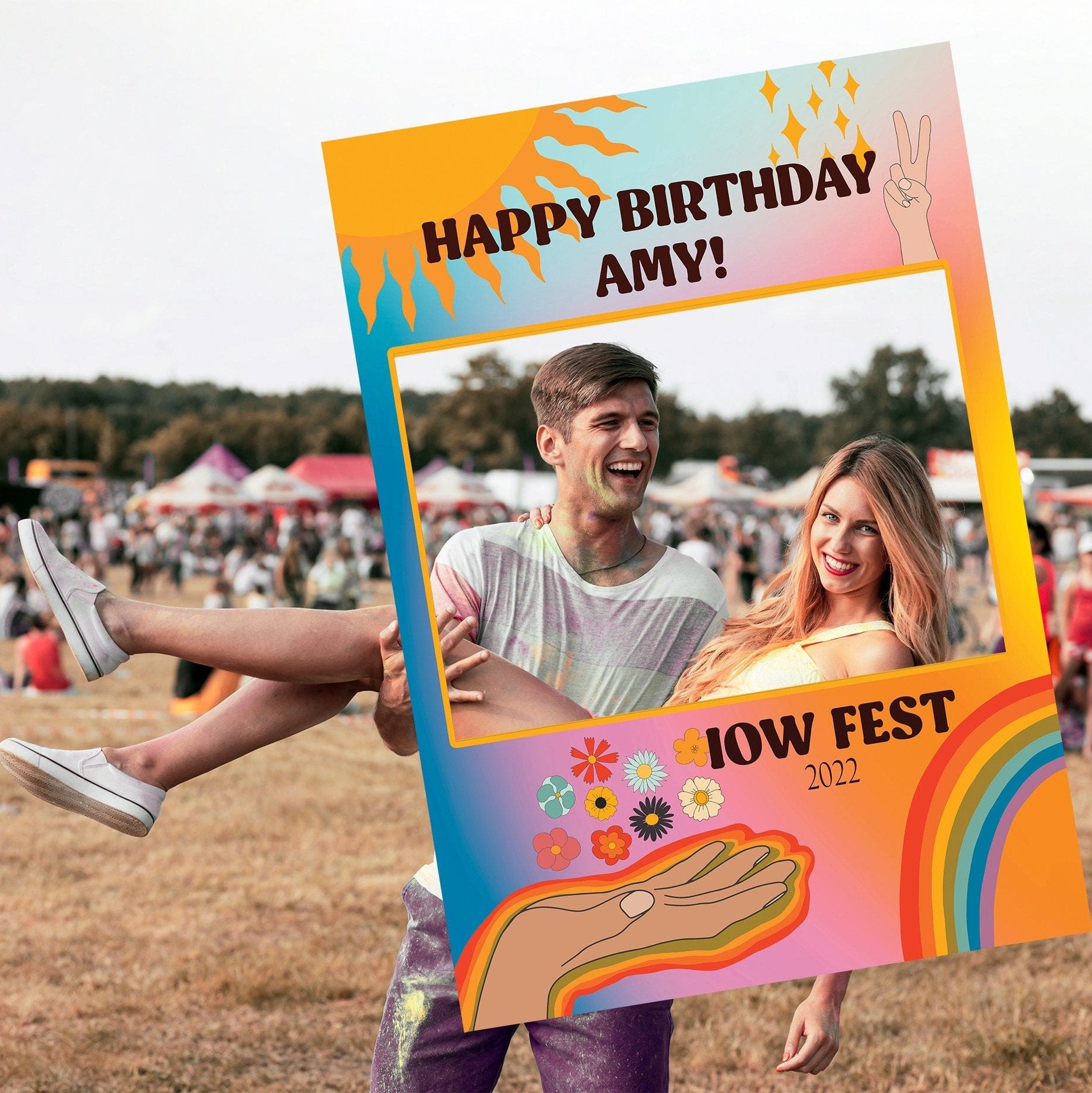 Festival Birthday Selfie Frame, Summer Festival, Music Festival Photobooth Frame, 30th, 21st Birthday Party Decorations, Birthday Festival