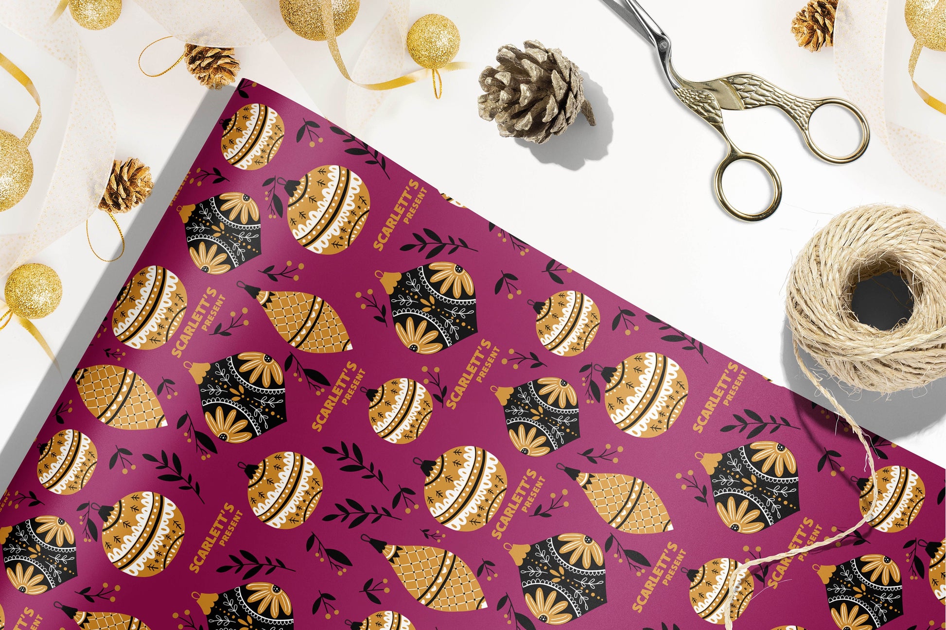 Personalised Christmas Wrapping Paper, Eco Friendly Wrapping Paper Christmas, Kids Christmas Gift Wrap with Name, Wrapping Paper Roll