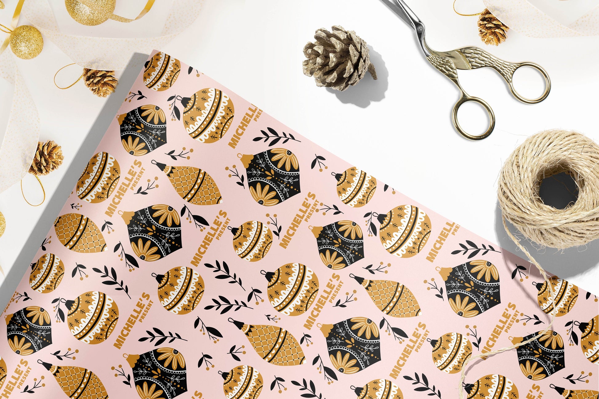 Personalised Christmas Wrapping Paper, Eco Friendly Wrapping Paper Christmas, Kids Christmas Gift Wrap with Name, Wrapping Paper Roll