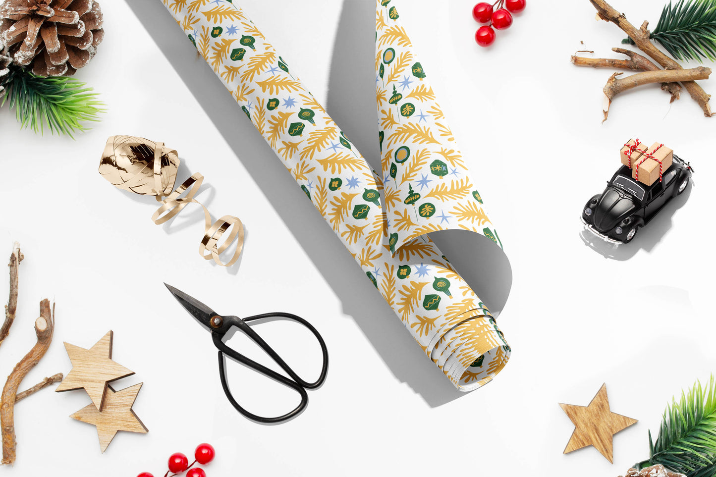 Luxury Yellow and Green Christmas Wrapping Paper, Henri Matisse Inspired Christmas Wrapping Paper, Festive Wrapping Paper, Xmas gift wrap