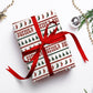 Personalised Christmas Wrapping Paper, Luxury Xmas Gift Wrap with Name, Red and Green Modern Christmas Wrapping Paper