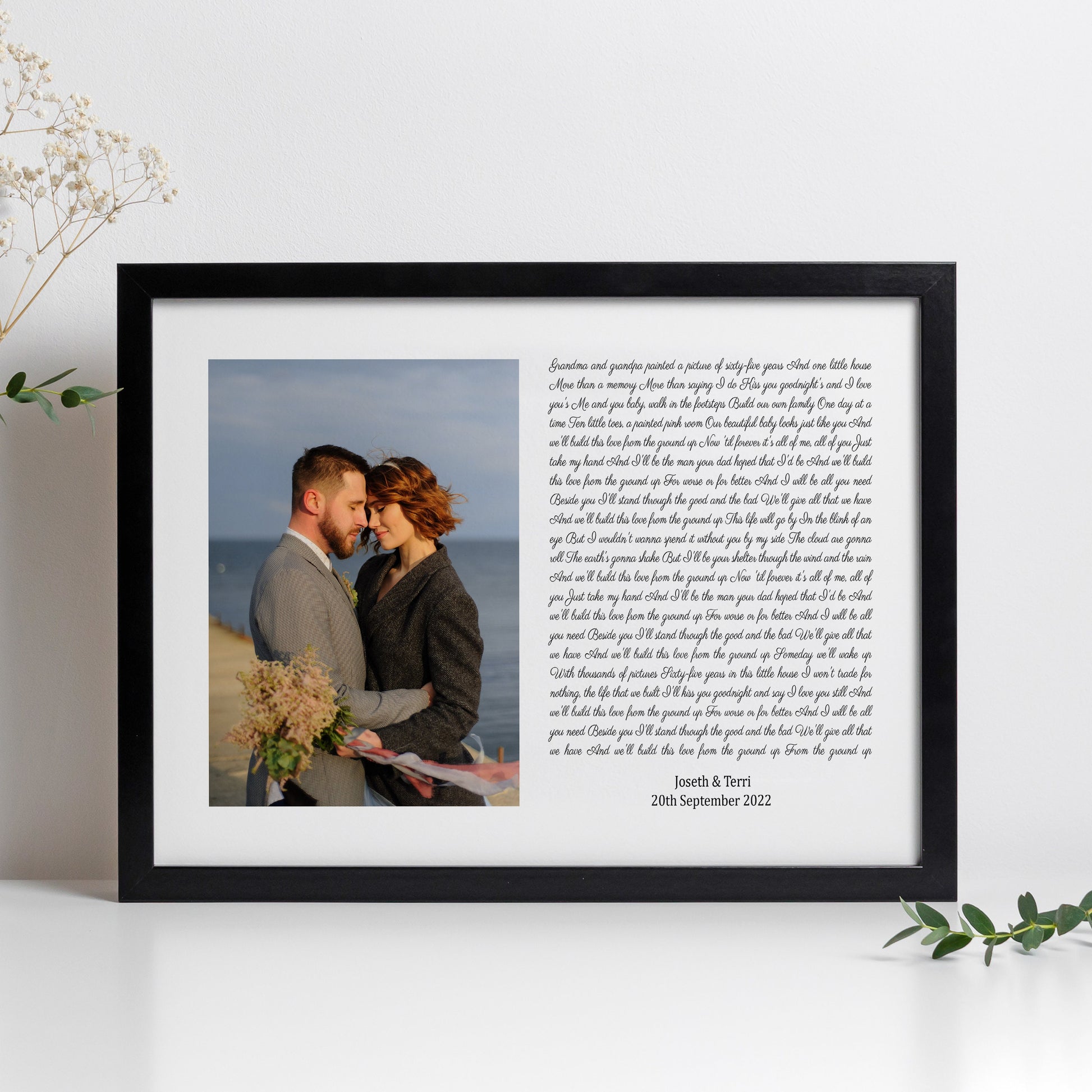 Song Lyrics Photo Print, Wedding Song Lyrics Gift, Wife Anniversary Gift, Song Lyrics Print, Husband Anniversary Gift, Christmas Gift Wife