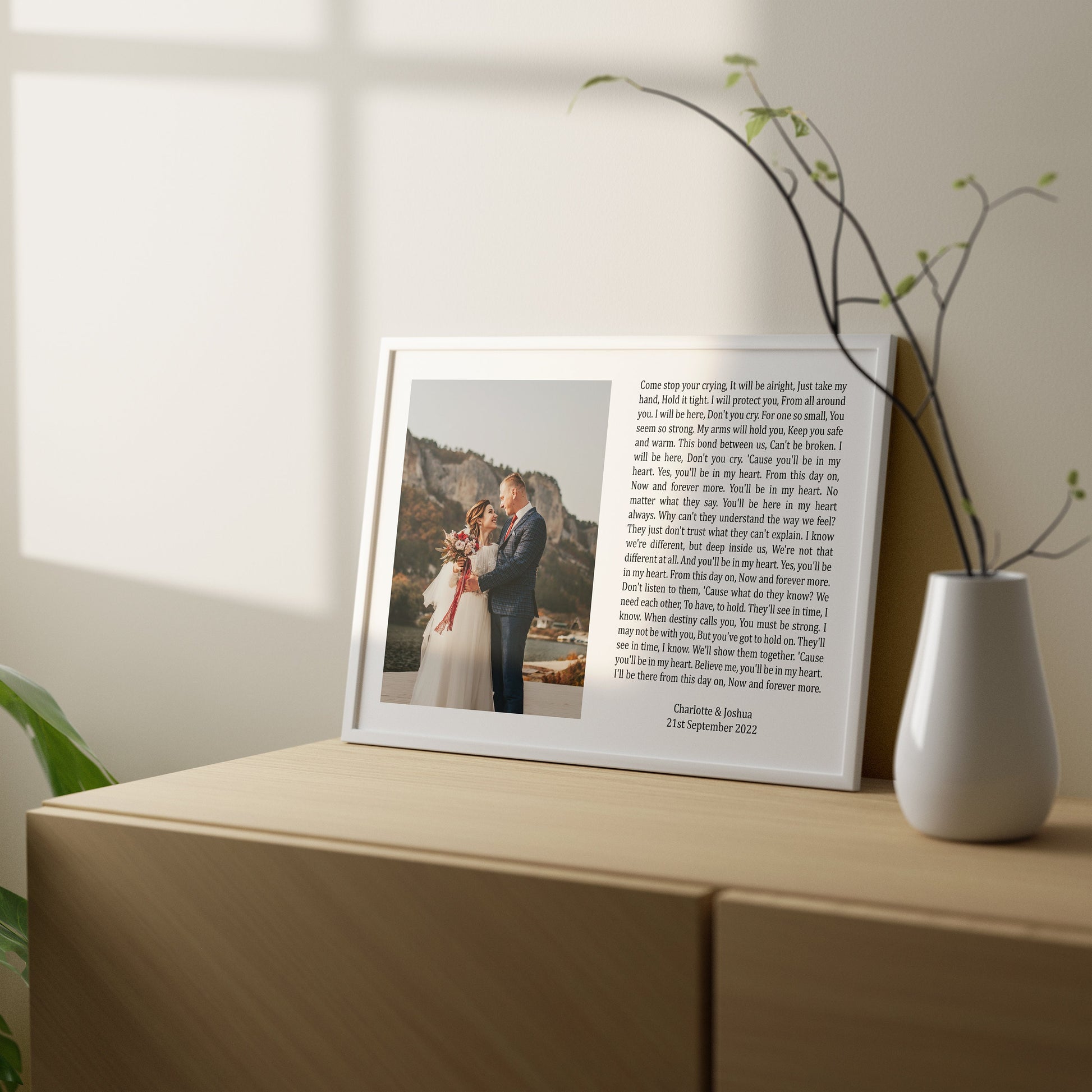 Song Lyrics Photo Print, Wedding Song Lyrics Gift, Wife Anniversary Gift, Song Lyrics Print, Husband Anniversary Gift, Christmas Gift Wife