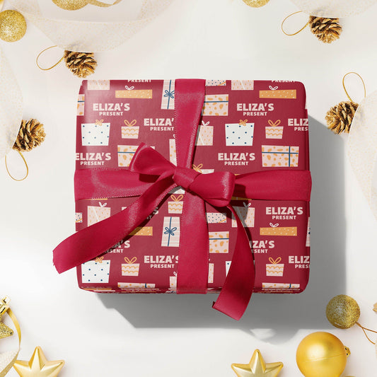Personalised Christmas Wrapping Paper, Luxury Gift Wrap, Festive Wrapping Paper, Gift Wrapping, Wrapping paper with name