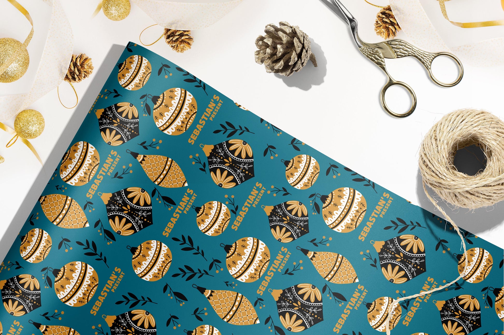 Personalised Christmas Wrapping Paper, Eco Friendly Wrapping Paper Christmas, Kids Christmas Gift Wrap with Name, Wrapping Paper Roll