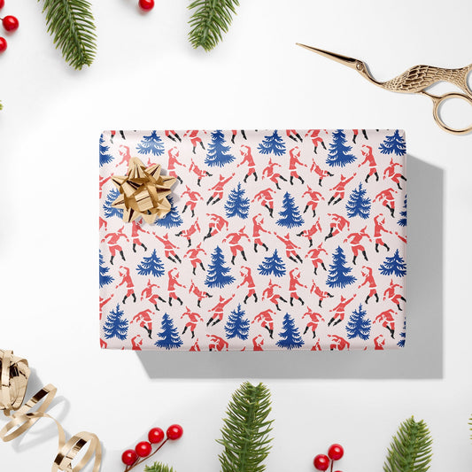 Dancing Santa Christmas Gift Wrapping Paper, Henri Matisse Inspired Gift Wrap Luxury Gift Wrap, Festive Santa Wrapping Paper, Gift Wrapping