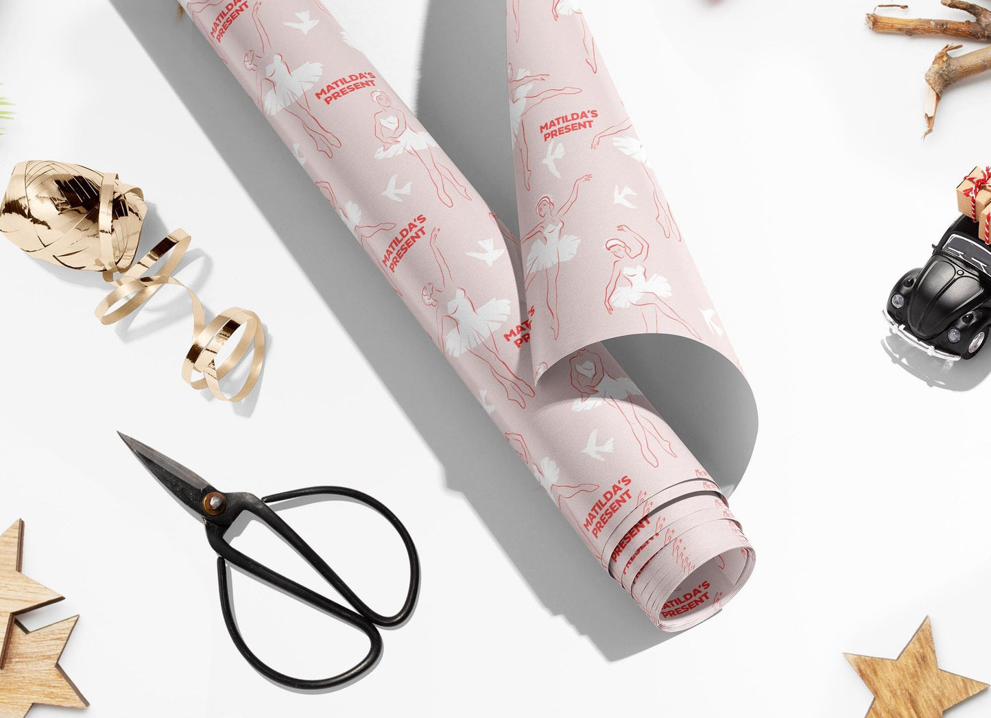 Ballerina Gift Wrapping Paper, Personalised Wrapping Paper, Kids Wrapping Paper, Ballerina Pretty Gift Wrap, Girl's Ballerina Gift Ideas
