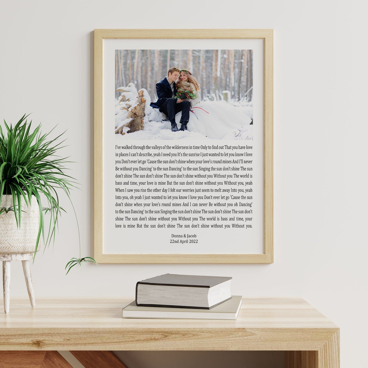 Song Lyrics Photo Print, Wedding Song Lyrics Gift, Wife Anniversary Gift, Song Lyrics Print, Husband Anniversary Gift, Christmas Gift Wife