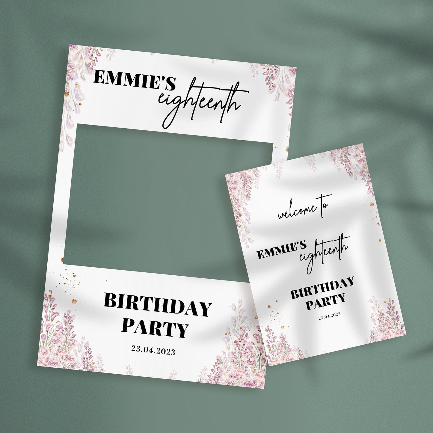 18th Birthday Party Selfie Frame and Party Sign, 18th Party Decorations, 18th Photobooth Frame, 18th Birthday Welcome Party Sign