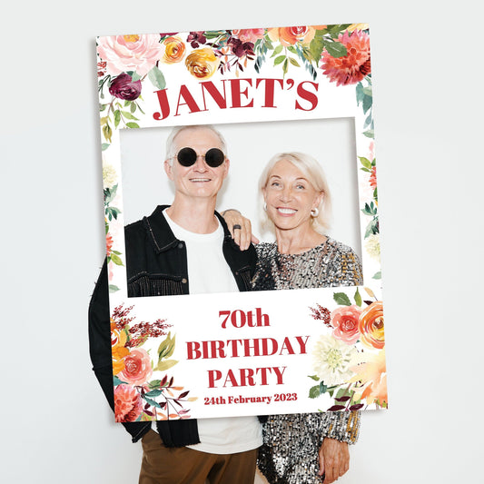 Birthday Party Selfie Frame and Welcome Sign, 70th Birthday Photobooth Frame, 70th Birthday Party Welcome Sign, ANY AGE