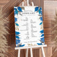 Blue and Gold Timeline Sign, Blue leaves Wedding Order of Events Sign, Welcome to our Wedding Sign, Wedding Decorations