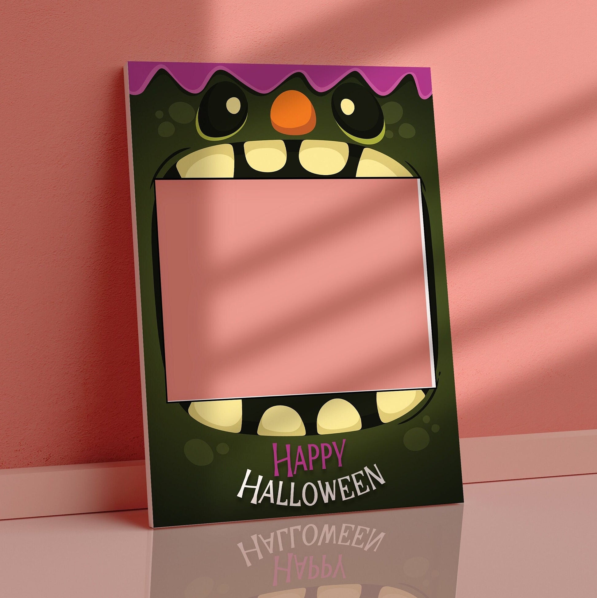 Goblin Halloween Party Photobooth Frame and Matching Table Sign Spooky Halloween Decorations Personalised 2 Piece Set, Printed Foamboard