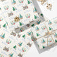 Baby's 1st Christmas Wrapping Paper, Personalised Blue Bunny Rabbit Xmas Wrapping Paper, Baby Boy First Christmas Wrapping Paper